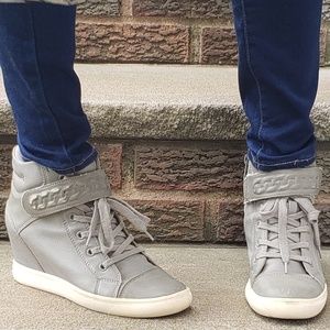 Aldo Gray Sneaker Wedges